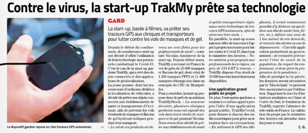 photo de l'article sur TRAKmy dans le midi libre
