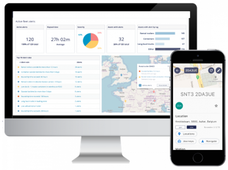 Interface plateforme TRAKmy – carte des actifs